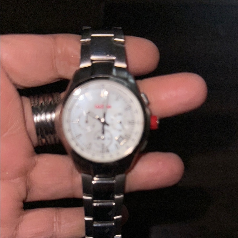 Redline Silver Chronograph Watch with Stainless Steel Band